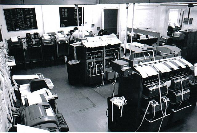 Line Room in East Block Comcentre 1973